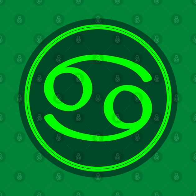 Cool Green Cancer Symbol by MysticZodiac