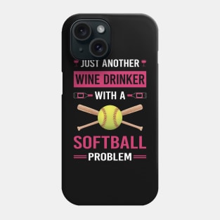 Wine Drinker Softball Phone Case