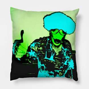 green and blue creature Pillow