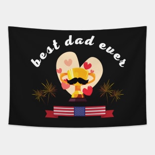 Best Dad Ever With Us American Flag Tapestry