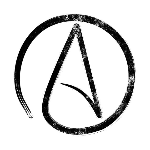 Atheism Sign Black distressed atheist by Dr_Squirrel