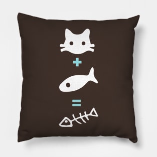 Cat eat fish Pillow