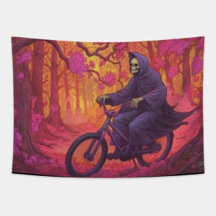 Pale Rider: Grim Reaper's Ride through the Pastel Forest Tapestry