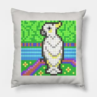 Cockatoo Pixel Painting Pillow