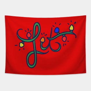 Lit Christmas Lights Tapestry