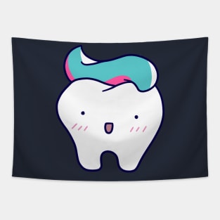 Cute Tooth with Tooth Paste Tapestry