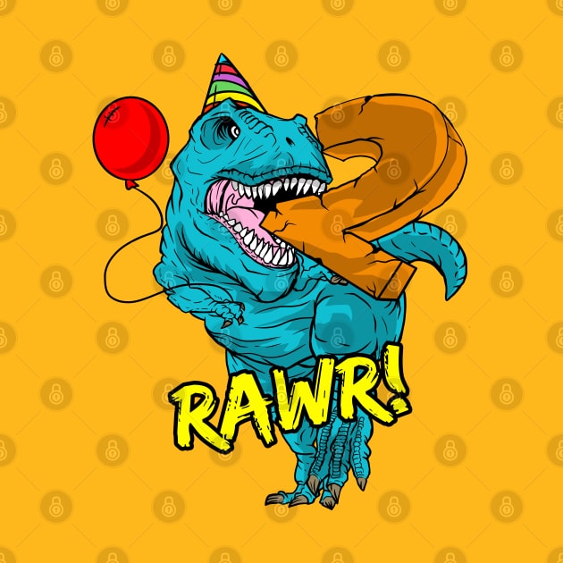 2 years old birthday dinosaur by randomdoods