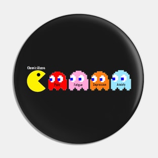 Chronic Illness Ghosts Arcade Game Pin