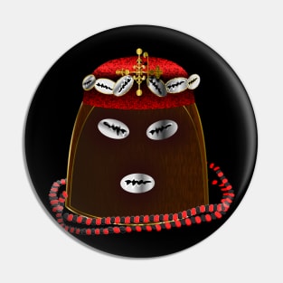 Obi Elegua w Cowry Crown and Eleke Necklace Dressing Pin