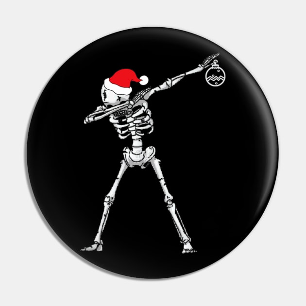 Dabbing Christmas Hip Hop Skull Floral Skeleton Pin by SkullGrungeSHOP