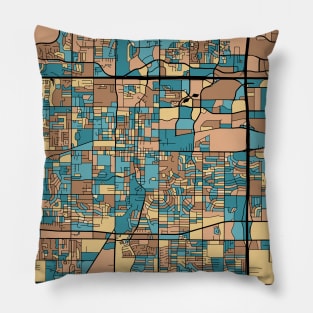 Arlington Map Pattern in Mid Century Pastel Pillow