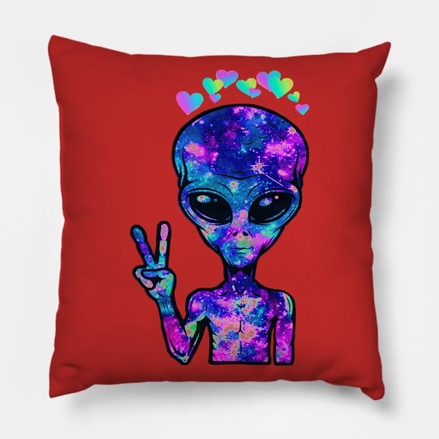 cute alien Pillow by artby-shikha