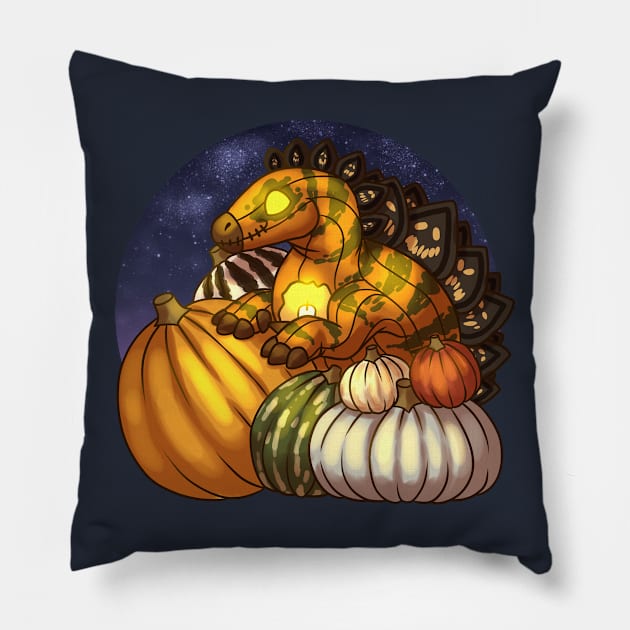 Stegosaurus Hoard of Gourd Pillow by cometkins