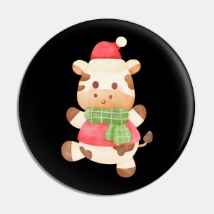 Cow Reindeer Hat Santa Christmas Lights Pin