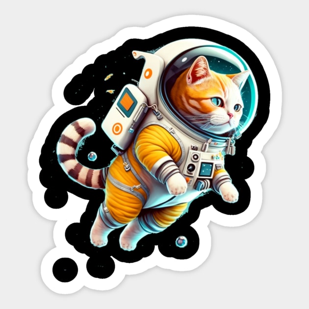 ap lang space cat - astronaut cat - Space Cat - Sticker