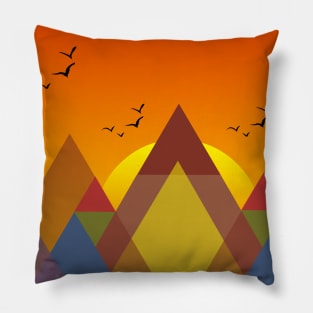 mountains landscape at sunset Pillow