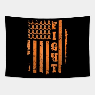 Leukemia Cancer Awareness Shirt Leukemia Orange Ribbon FIGHT Tapestry