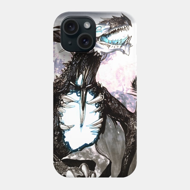 Dracolich - Black Dragon Fantasy Art Phone Case by FishWithATopHat