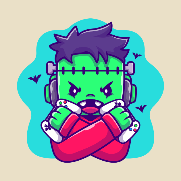 Cute Frankenstein Zombie Gaming Cartoon by Catalyst Labs