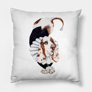 Basset Hound wearing jabot Pillow