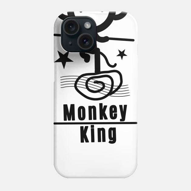 Monkey King - Black Phone Case by Design Fern