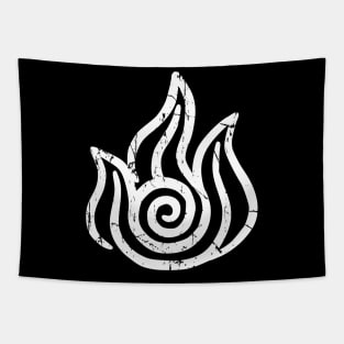 Fire white symbol Tapestry