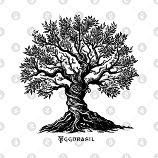 Vintage Yggdrasil - Norse Mythology Art - Tree of Life Illustration by VEKULI