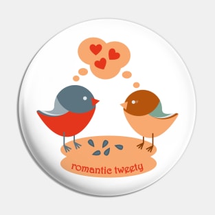 Two birds couple in Valentines Day Pin