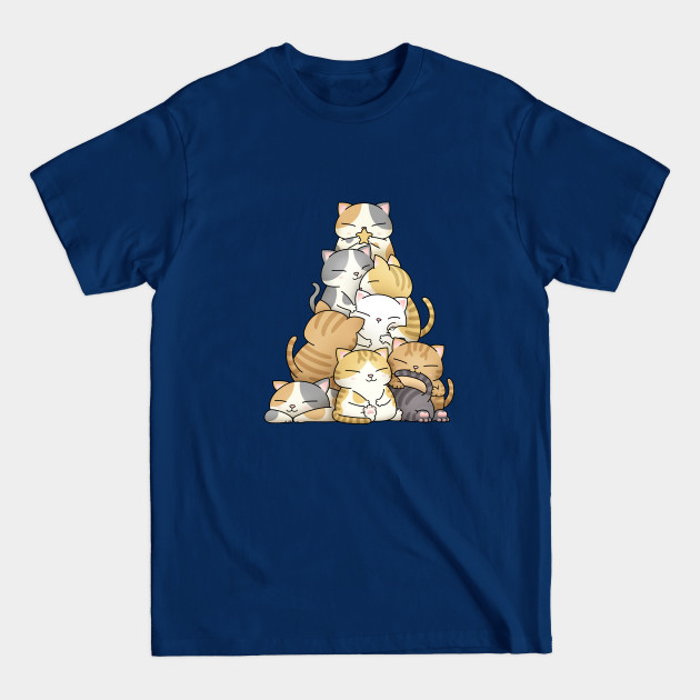 Disover Chubby Cat Christmas Tree (White) - Cat Christmas Tree - T-Shirt