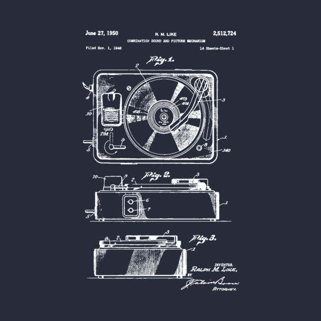 Vintage Record Player Patent by Joodls