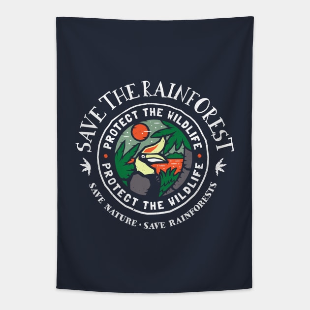 Save The Rainforest Protect the Wildlife Tapestry by bangtees