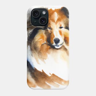 Shetland Sheepdog Watercolor Painting - Dog Lover Gifts Phone Case