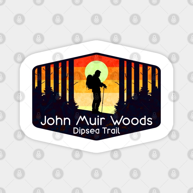 John Muir Woods Dipsea Trail California Hiking Hike Hiker Redwoods Park Magnet by TravelTime