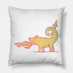 Dinkum,  the Dragon Dingo - for dark background Pillow