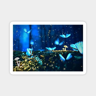 Blue Butterfly Garden Magnet