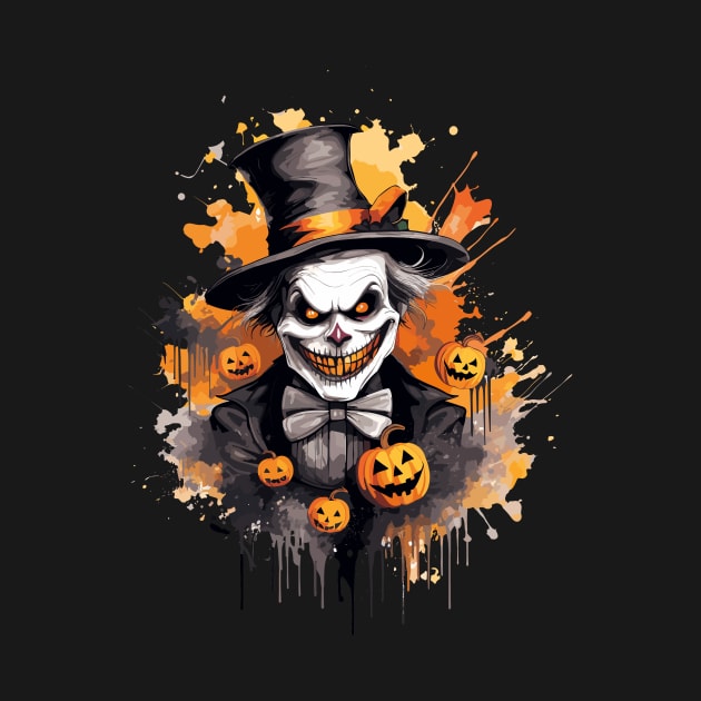 Evil Grinning Halloween Clown by Tees 4 Thee