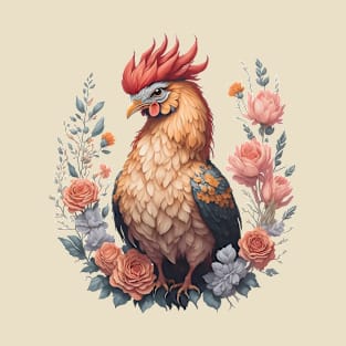 Floral Rooster 3 T-Shirt