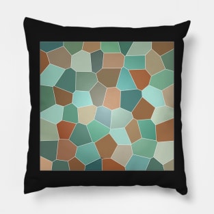 Abstract of Browns Blues and Greens Pillow