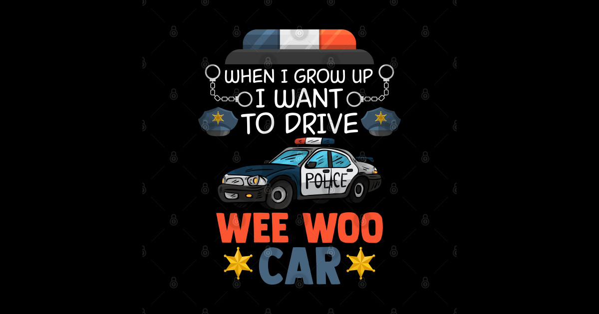 Wee Woo Car Driving For A Police Trainee Future Cop Future Police Sticker TeePublic