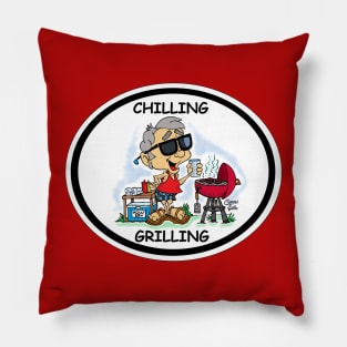 Chilling and a Grilling "Fritts Cartoons Pillow