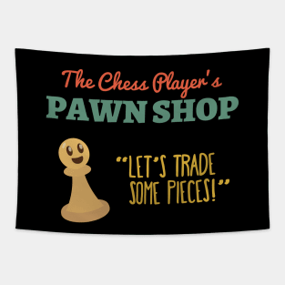 Cute Chess Player Gift Idea | Chessboard | Funny Pawn Shop Tapestry