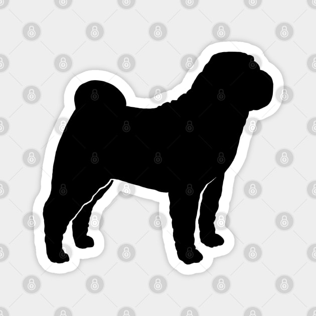 Black Chinese Shar-Pei Silhouette Magnet by Coffee Squirrel