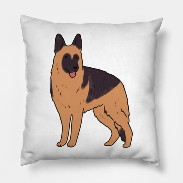 german shepherd dog drawing Pillow by Mayarart