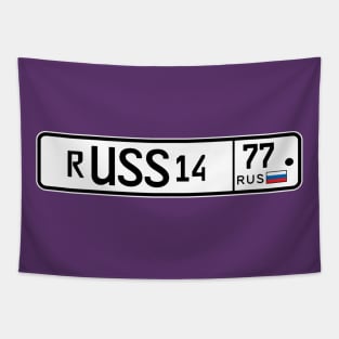 Russia car license plate Tapestry