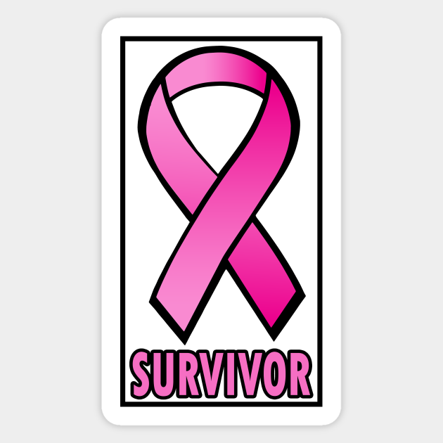 Cancer Survivor. Pink Ribbon. Cancer Sociaty - Cancer - Sticker