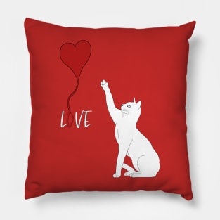 Cat love_ valentine day Pillow