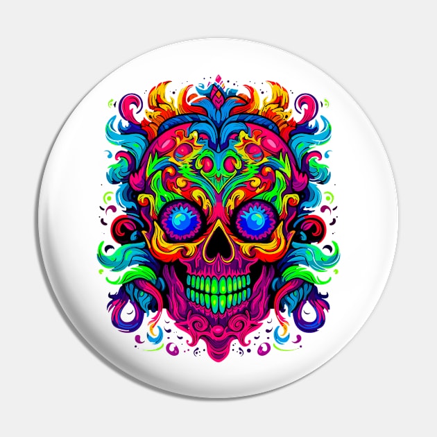 Skull in NEON colors Pin by SteadyRolling