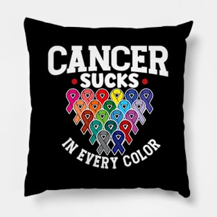 Sucks In Every Color Ribbons Warrior Pillow