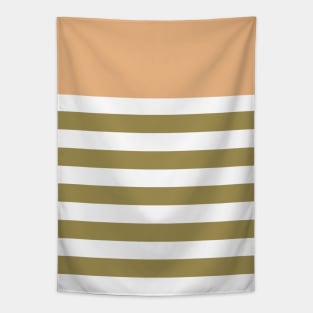 Beige with khaki green stripe pattern Tapestry