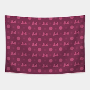 Pink Mini Bow & Polka Dot Pattern Tapestry